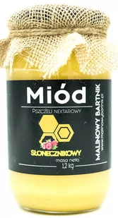 Miód Słonecznikowy 1.2 kg - Duży Słój - Miód - miniaturka - grafika 1