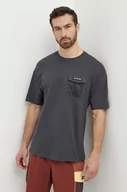 Koszulki męskie - Columbia t-shirt bawełniany Painted Peak męski kolor szary z aplikacją 2074481 - miniaturka - grafika 1
