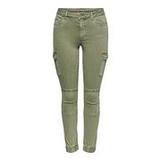 Spodnie damskie - ONLY Damskie spodnie cargo do kostek, bojówki, khaki-zielony (Oil Green), 36W / 32L - miniaturka - grafika 1