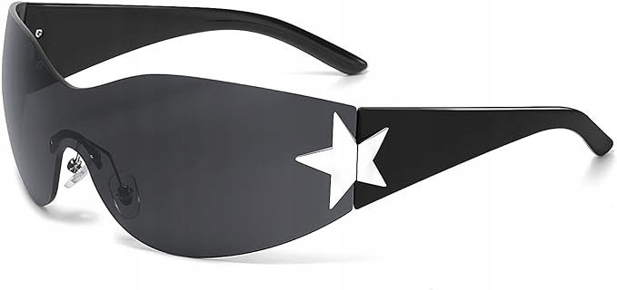 OKULARY PRZECIWSŁONECZNE Y2K Z GWIAZDKĄ UNISEX MŁODZIEŻOWE MODNE SZYBKIE