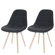 Krzesła - Zestaw 2 krzeseł do jadalni HWC-A60 II, krzesło kuchenne, retro 50s design ~ tkanina/tekstylia ciemnoszary - miniaturka - grafika 1
