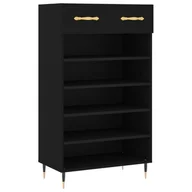 Szafki na buty - vidaXL Szafka na buty czarna 60x35x105 cm materiał drewnopochodny - miniaturka - grafika 1