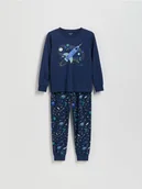Skarpetki dla dzieci - Reserved - Dwuczęściowa piżama z nadrukiem - granatowy - miniaturka - grafika 1