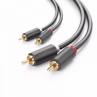 UGREEN 2RCA Male na 2RCA 6.6stóp Kabel Stereo Audio Video/pozłacane styki/obsługuje do kina domowego, HDTV, konsoli do gier, HiFi systemów czarny - Kable - miniaturka - grafika 2