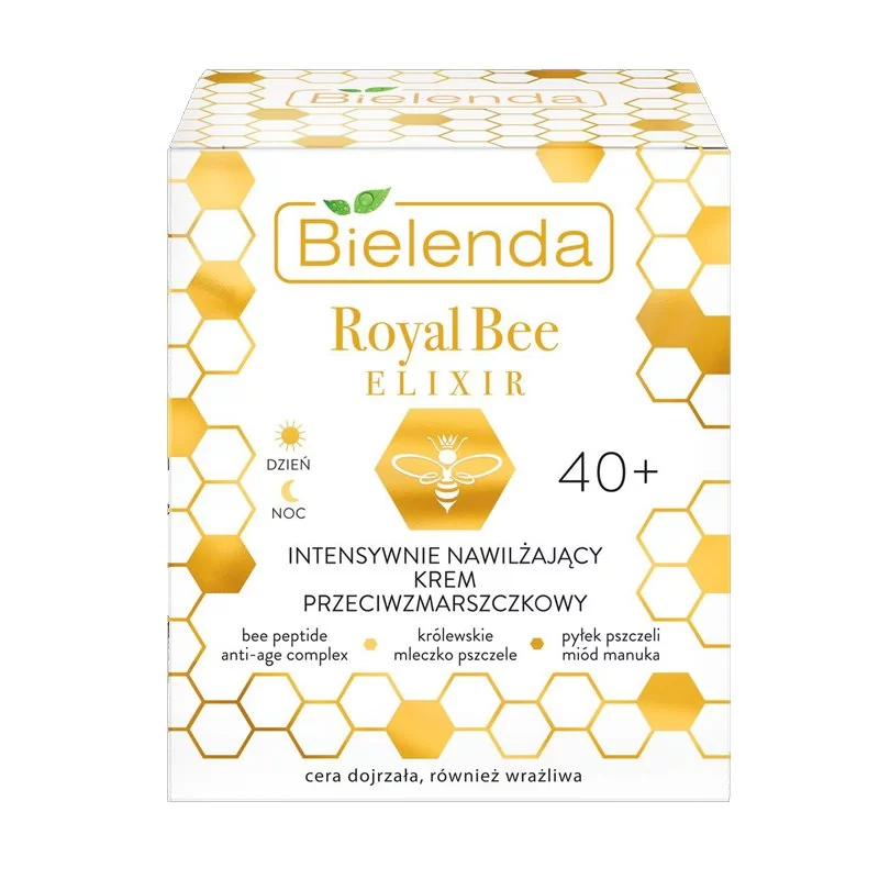 Bielenda ROYAL BEE ELIKSIR Intensywnie nawilżający krem do twarzy przeciwzmarszczkowy 40 +, 50 ml 22159