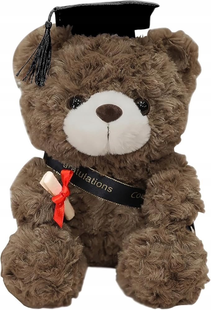 MIŚ PLUSZAK DLA ABSOLWENTÓW Z CZAPECZKĄ PREZENT ZAKOŃCZENIE ROKU SZKOLNEGO