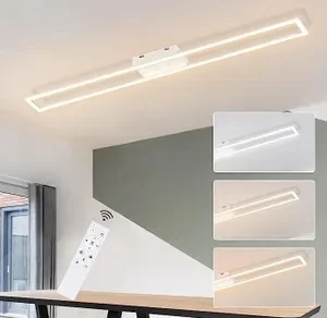 ZMH LED lampa sufitowa biała prostokątna lampa do salonu nowoczesna lampa do sypialni 40 W ściemniana pilotem - Lampy sufitowe - miniaturka - grafika 1