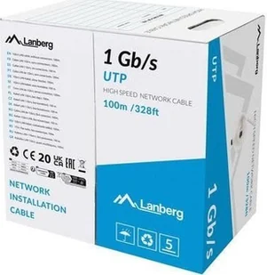 KABEL LAN UTP 1GB/S 100M DRUT CCA SZARY LANBERG - Kable USB - miniaturka - grafika 1