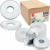 Śruby i nakrętki - Podkładka powiększona M6 poszerzana płaska DIN 9021 szeroka ocynkowana 1kg - miniaturka - grafika 1