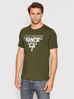 Koszulki męskie - GUESS T-Shirt M2YI44 J1311 Zielony Slim Fit - grafika 1