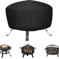 Pokrowce na grilla - Okrągła osłona ochronna na palenisko zewnętrzne, wodoodporna, czarna, do ogrodu i tarasu (80 x 80 x 65 cm) - miniaturka - grafika 1