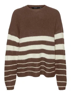 Vero Moda Sweter w kolorze brązowo-kremowym - Swetry damskie - miniaturka - grafika 1