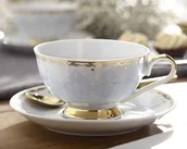 Serwisy do kawy i herbaty - Filiżanka 220 ml ze spodkiem Astra Królewski Błękit G684 - miniaturka - grafika 1