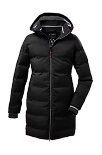 Killtec Dziewczęcy płaszcz zimowy/parka o wyglądzie puchu z kapturem KOW 196 GRLS QLTD CT, czarny, 128, 38511-000 - Płaszcze damskie - miniaturka - grafika 1
