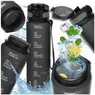 Shakery i bidony sportowe - TRESSARI Butelka motywacyjna 1000 ml BPA FREE TRITAN bidon z uchwytem wodę - miniaturka - grafika 1