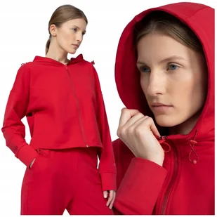 BLUZA damska DRESOWA krótka z KAPTUREM 4F rozpinana sportowa BLD018 XXL - Bluzy damskie - miniaturka - grafika 1