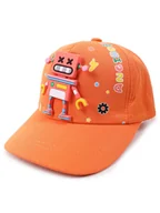 Czapki damskie - Czapka z daszkiem bejsbolówka dziecięca unisex robot pomarańczowa 50-54 YOCLUB - miniaturka - grafika 1