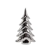 Ozdoby bożonarodzeniowe - Figurka ceramiczna Choinka srebrny 16,5 cm - miniaturka - grafika 1