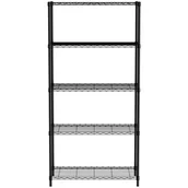 Meble gastronomiczne - Regał magazynowy skręcany 5 półkowy czarny 91x45x183 cm - Hendi 812990 - miniaturka - grafika 1