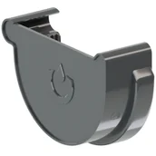 Rynny i akcesoria - Denko lewe 75 PVC RAL7016 KROP - miniaturka - grafika 1