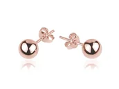 Kolczyki - Kolczyki srebrne kulki - 5mm - Rose Gold - miniaturka - grafika 1