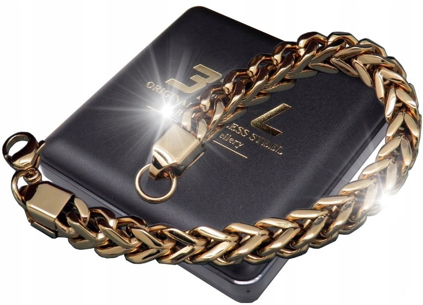 ZŁOTA BRANSOLETKA MĘSKA SPLOT BIZANTYJSKI ORYGINAŁ