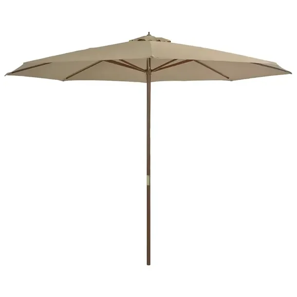 Parasol ogrodowy UV, szarobrązowy, 350x240 cm, bambus/drewno, poliester 10