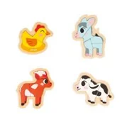 Układanki dla dzieci - Puzzle progresywne drewniane Farma 4 układanki – 2, 3, 4 i 5 el. 18 m+ Janod - miniaturka - grafika 1