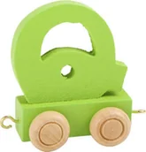 Pociągi dla dzieci - Small Foot Design Wagonik z literką Q Alfabet Pociąg - miniaturka - grafika 1