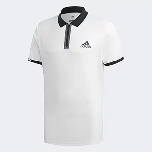 Adidas Męska koszulka polo Escouade, biała/czarna, S DT4504 - Koszulki męskie - miniaturka - grafika 1