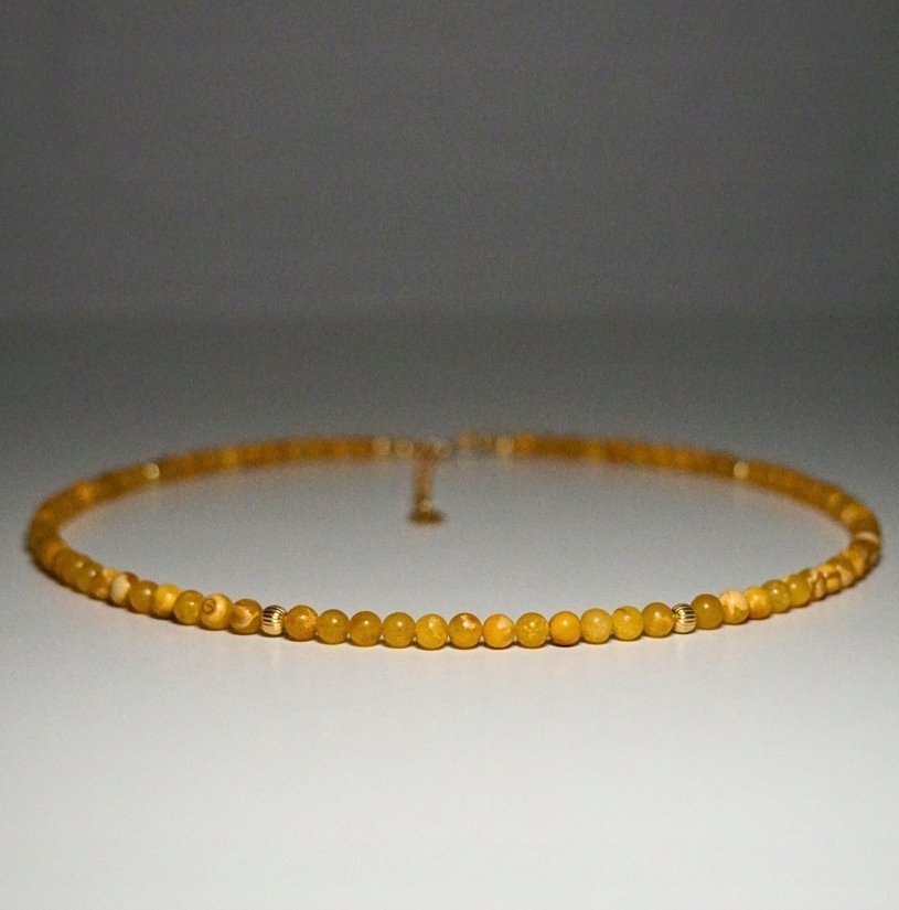 Naszyjnik Szczęścia Bursztyn 4mm - Crystals Break 3 rozmiary