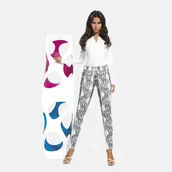 Spodnie damskie - Spodnie damskie białe Bas Bleu - miniaturka - grafika 1