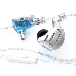 KZ ZAX In Ear Wired Earphones 1DD 7BA HiFi with Mic- Silver - Słuchawki - miniaturka - grafika 2