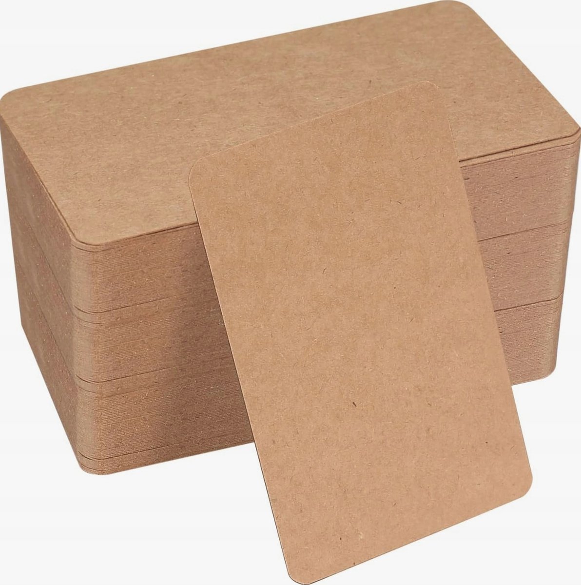 KARTKI PUSTE 150 SZTUK 8.9 X 5.2 CM PAPIER KRAFTOWY FISZKI BROWNOWY GRUBY