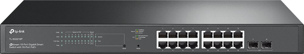 Switch TP-Link JetStream TL-SG2218P przełącznik sieciowy zarządzany L2/L2+ Gigabit Ethernet 10/100/1000 obsługa PoE 1U czarny