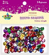 Dekoratorstwo - Titanum Cekiny okrągłe (koła) metaliczne średnicy 9mm 14g mix kolorów CRAFT-FUN 242720 2844 - miniaturka - grafika 1