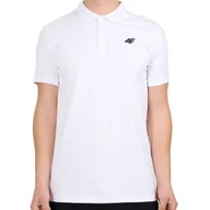 Koszulki męskie - Koszulka Polo Męska 4F Regular Z Kołnierzem Biała Klasyczna Casual 4XL - miniaturka - grafika 1