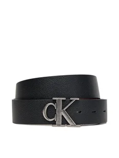 Calvin Klein Pasek Męski Monogram Buckle 35Mm Adj/Rev LV04D7017G Czarny - Paski - miniaturka - grafika 1