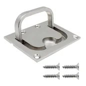 Zawiasy, okucia i inne akcesoria - Klamka do luku łodziowego ze stali nierdzewnej, uchwyt do luku morskiego, montaż na płasko, z 4 śrubami, 76 x 57 mm - miniaturka - grafika 1