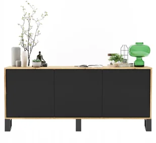 Industrialna Loft komoda Rtv Loft wotan czarny Mat - Komody - miniaturka - grafika 1