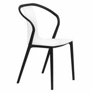 Krzesła - D2.Design Krzesło Bella czarne/białe - miniaturka - grafika 1