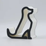 Pozostałe akcesoria do telefonów - Stojak na telefon lub ozdoba na półkę w kształcie psa biało-czarny - miniaturka - grafika 1