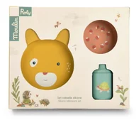 Miseczki i talerzyki dla dzieci - MOULIN ROTY Silikonowe naczynia dziecięce TRZY MAŁE KRÓLIKI - miniaturka - grafika 1