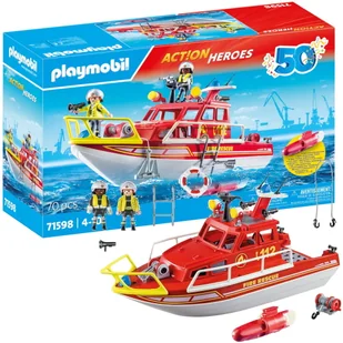 Playmobil Action Heroes 71598 Łódź Ratownicza Straży Pożarnej - Klocki - miniaturka - grafika 1