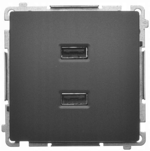Kontakt Simon Simon Basic Ładowarka 2 x USB moduł, 2.1 A, 5V DC, 230V czarny BMC2USB.01/49