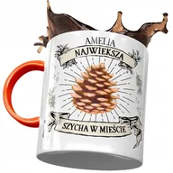 Kubki - Kubek Pomarańczowy Dla Amelii Żony Przyjaciółki z Nadrukiem ze Zdjęciem + Opakowanie na prezent (wzór 02) - miniaturka - grafika 1