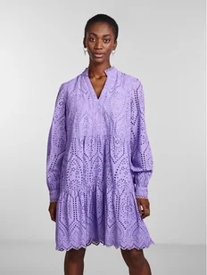 YAS Sukienka codzienna 26027162 Fioletowy Regular Fit - Sukienki - miniaturka - grafika 1