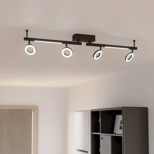 Spot LED Cardillio 2 czarny cztery pierścienie - Lampy sufitowe - miniaturka - grafika 1