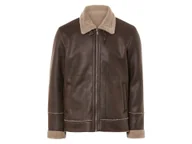 Kurtki męskie - LIVERGY® Kurtka męska w stylu ramoneski, z kożuchem (L (52/54), Brązowy) - miniaturka - grafika 1