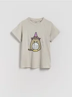 Koszulki dla dziewczynek - Reserved - T-shirt z nadrukiem Pusheen - jasnoszary - miniaturka - grafika 1